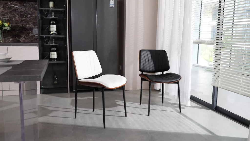 4pcs Dining Chair Set, Luxurious Retro PU Leather Upholstered Dining Chairs, Resilient Sponge Seat Cushions, Easy To Clean And Assemble, Suitable For Family Dining Rooms And Kitchens