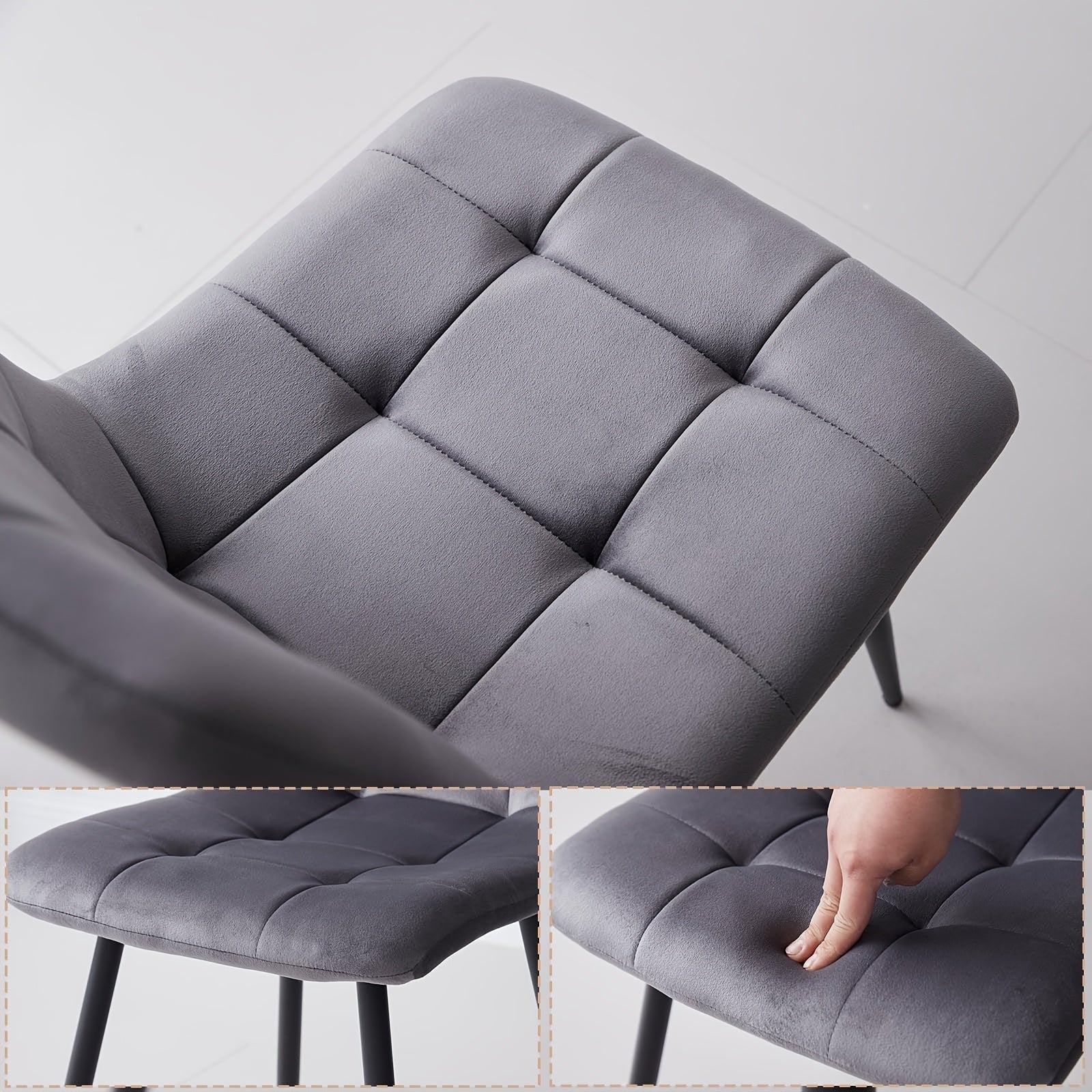 Mid-Century Modern Dining Set 5pcs Mid-Century Modern Round Dining Table Set for 4 - Brown Dinner Table with 4 Chairs, Coffee Table & Chairs with Metal Legs Soft Cushion for Kitchen Dining Room, Apartment