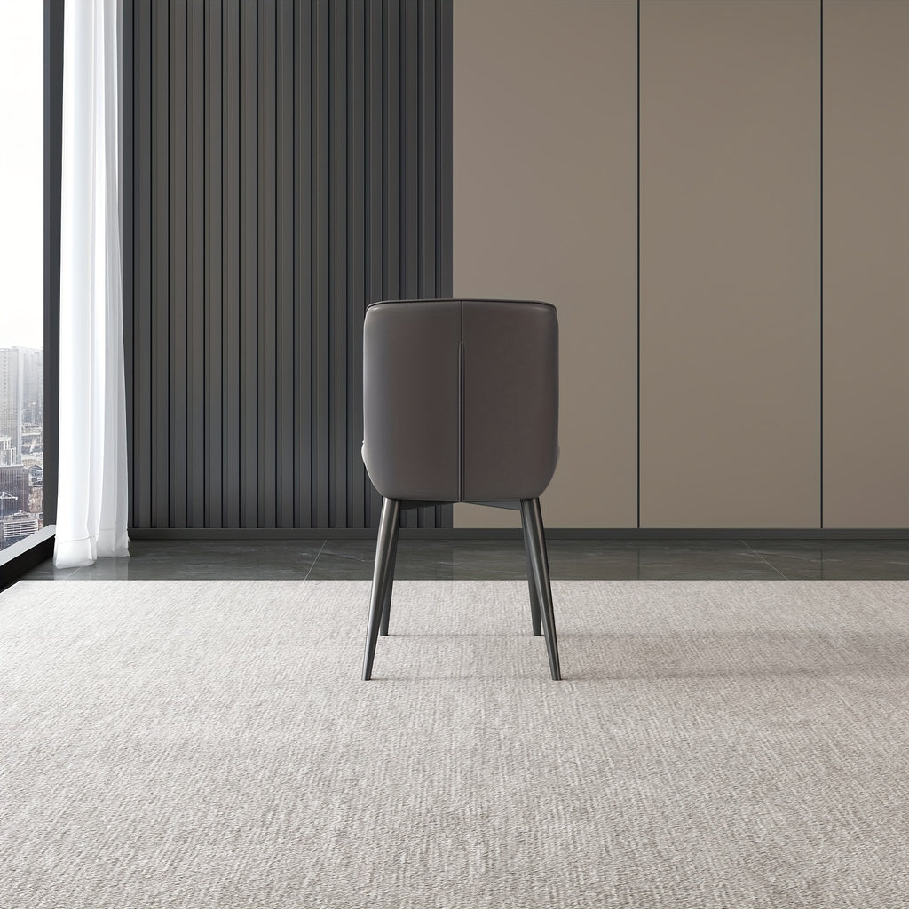 2-Pack Modern Ergonomic Dining Chairs with PU Leather Cushioned Seats & Metal Legs, Black\u002FLight Gray - Soft Padded Backrest & Sponge, - Indoor Kitchen\u002FLiving Room Chairs Suitable for Dining Room, Breakfast Nook, Office