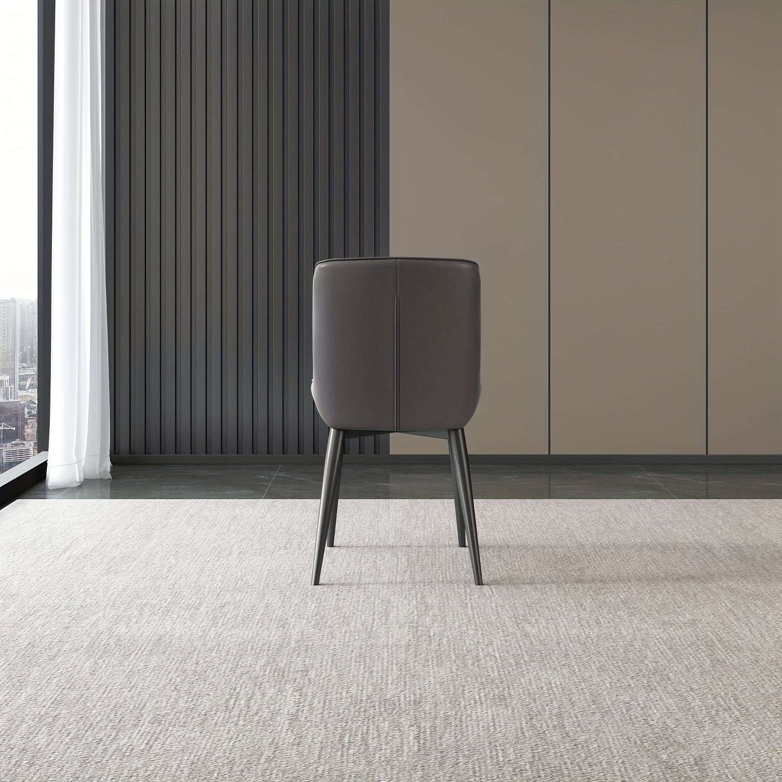 2-Pack Modern Ergonomic Dining Chairs with PU Leather Cushioned Seats & Metal Legs, Black\u002FLight Gray - Soft Padded Backrest & Sponge, - Indoor Kitchen\u002FLiving Room Chairs Suitable for Dining Room, Breakfast Nook, Office