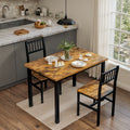 3pcs Dining Table Set for 2, Small Industrial Kitchen Table with 2 Chairs, Wood Breakfast Nook Table And Chairs Set Of 2, Dinner Table Set for Small Spaces, Dining Room, Apartment, Spacesaving Furniture, Compact Dining, Minimalist Design