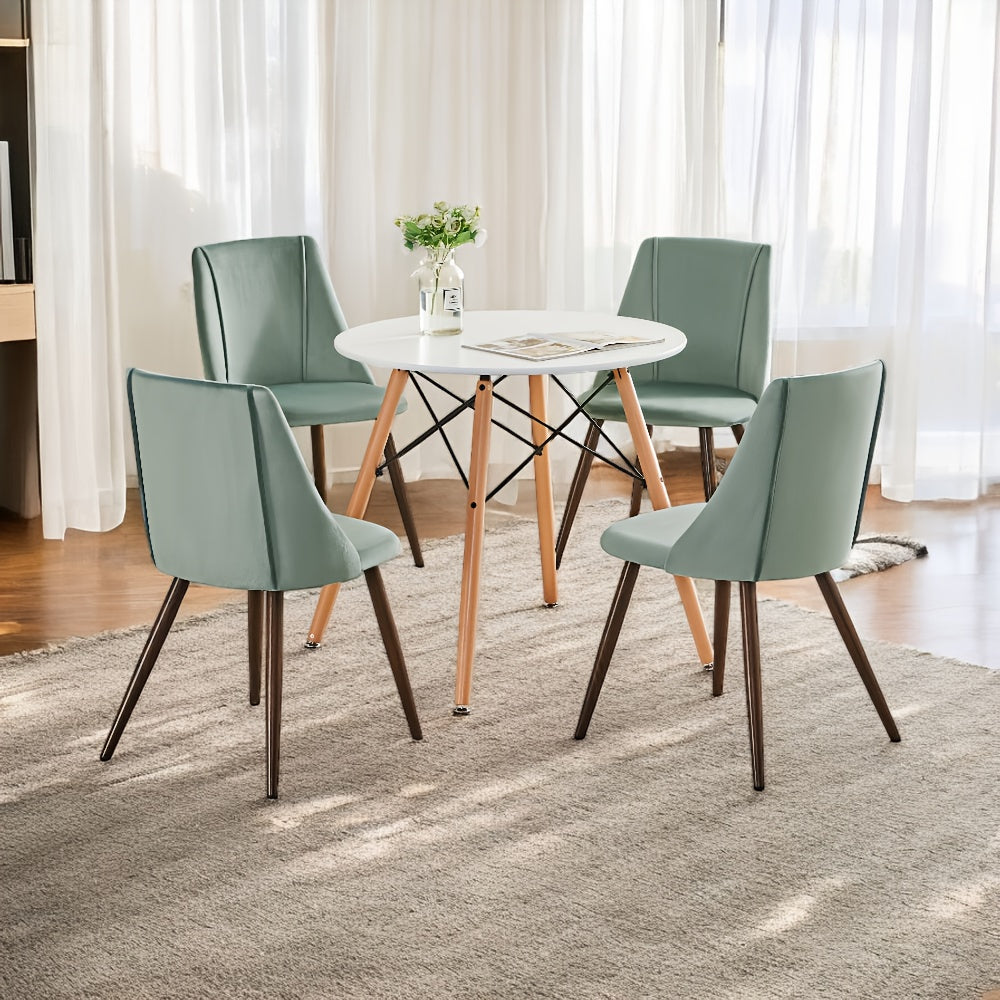 2pcs Modern Cushion Chair Set - Elegant Mint Green Velvet with Sturdy Legs - Stylish and Comfortable Design for Dining, Kitchen, or Living Room - Easy Assembly & Cleaning, Perfect for Any Home Decor, FURNITURER
